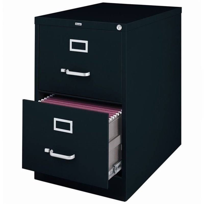 2 Drawer File Cabinet and 4 Drawer File Cabinet in Black C9093