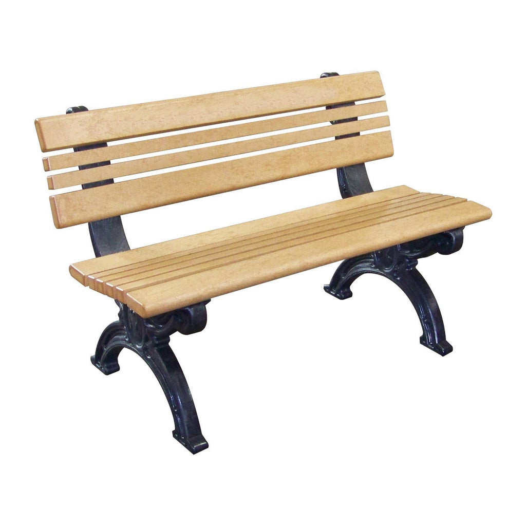 Recycled Plastic Armless Bench with Back H644194