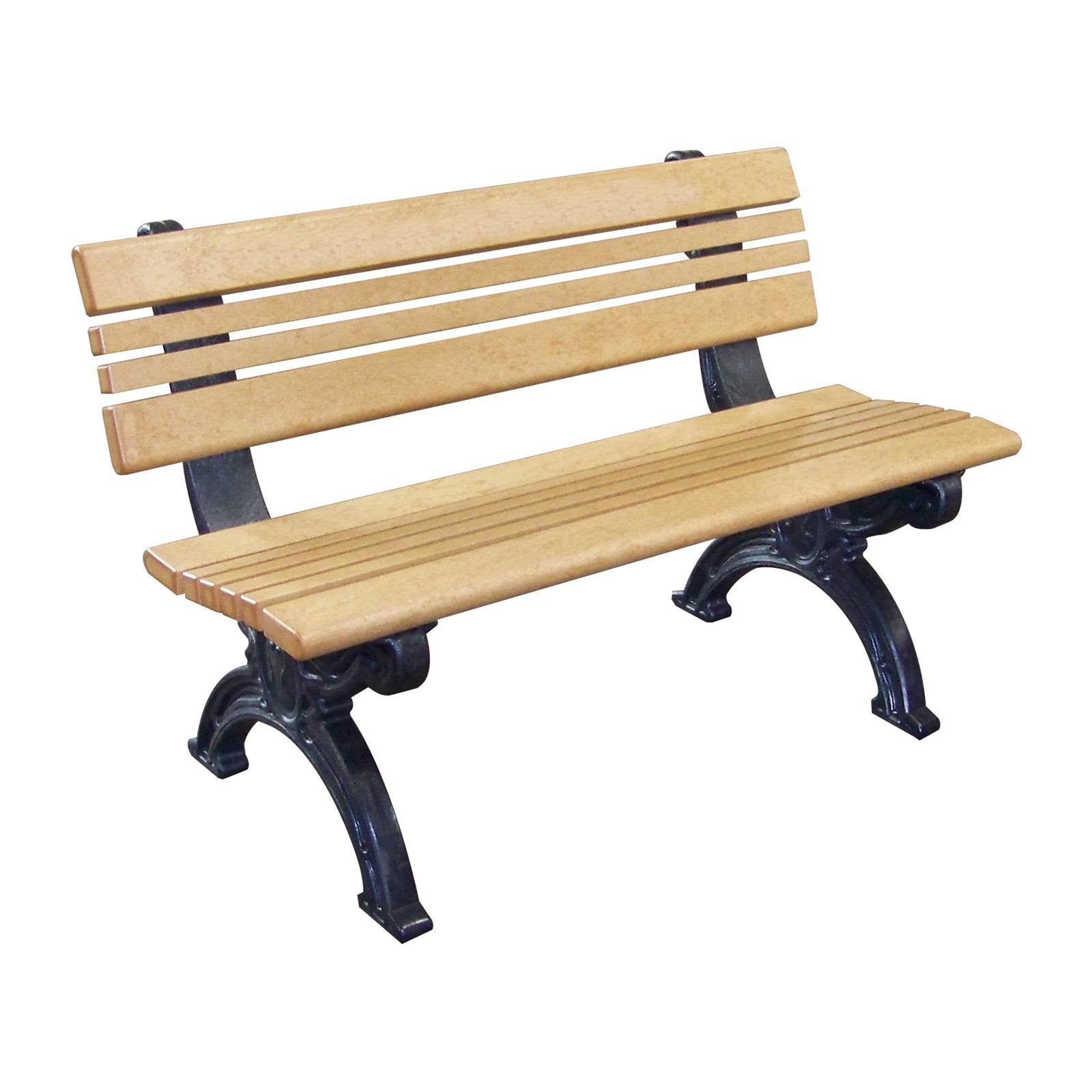 Recycled Plastic Armless Bench with Back H644194