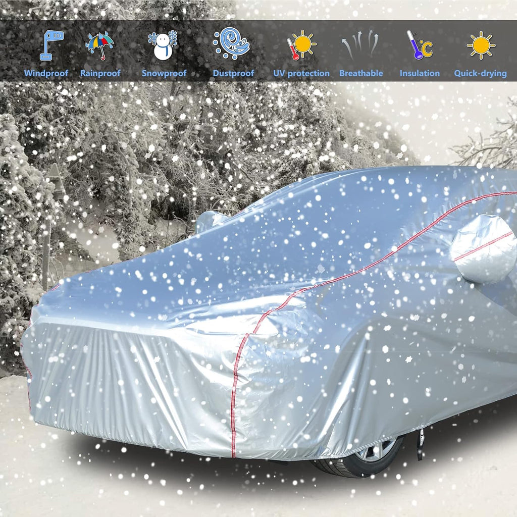 Hard Shell Car Cover Waterproof UV-Proof Windproof Fit 150-178 Inches Length Coupe Convertible Sport Car J913341