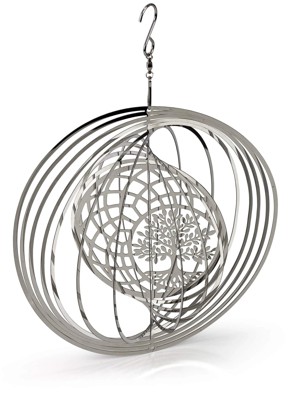 Tree of Life Dreamcatcher Kinetic Wind Spinner Outdoor Metal Hanging Spinners Large 3D Garden Art Wind Sculpture S3506
