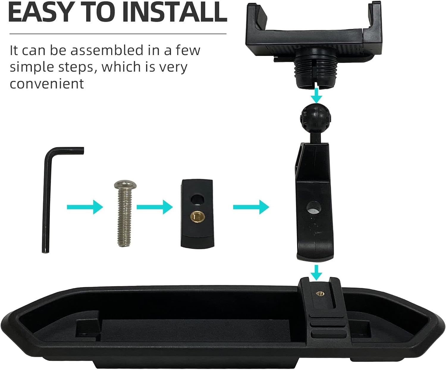 Black Dash Cell Phone Holder with Tray N48944