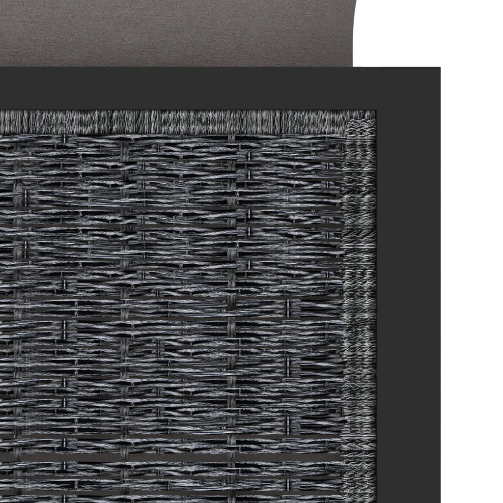 Sectional Corner Sofa with Right Armrest Poly Rattan Anthracite Patio Lounge Sofa O889