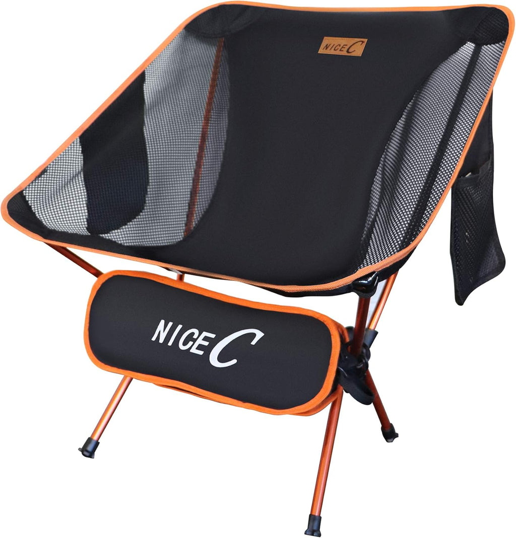 Ultralight Portable Folding Camping Chair with Carry Bag (2 Pack of Orange) Q401