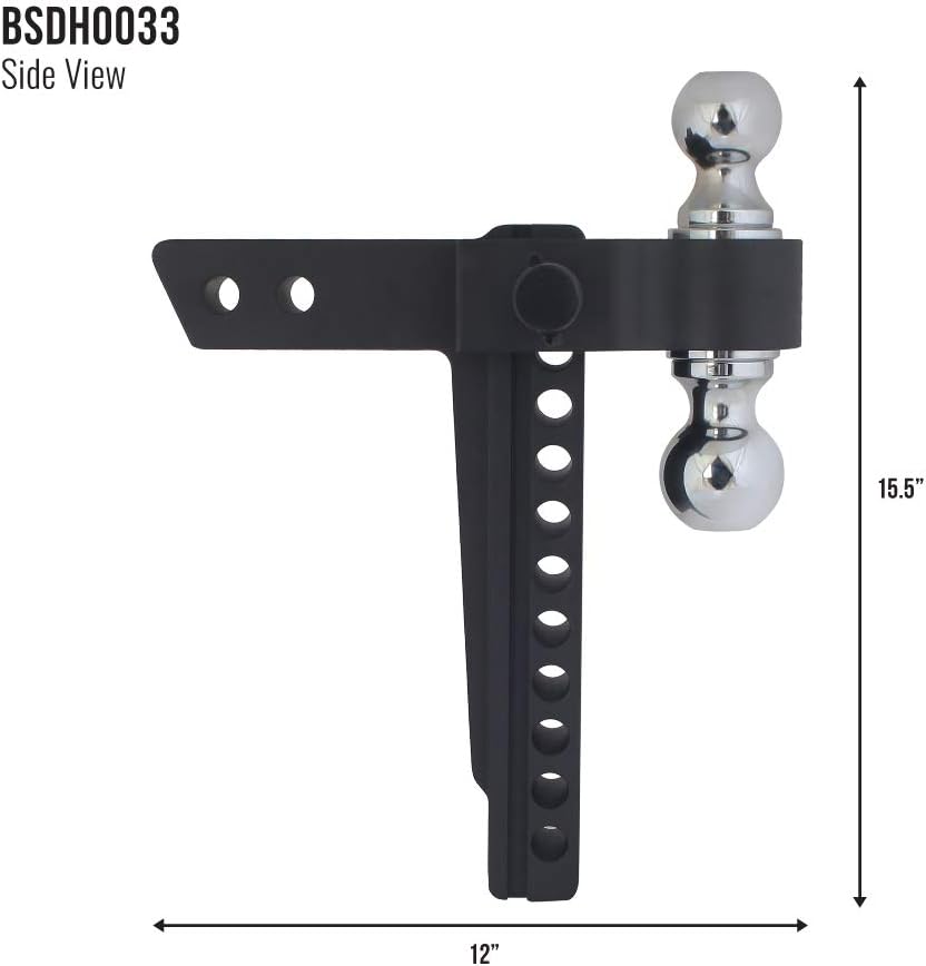 Blackout Aluminum 2 and 2.5/16 Ball Drop Hitch A372