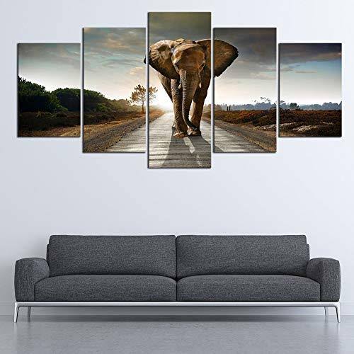 Extra Large 5 Panels Stretched and Framed Giclee Canvas S259886