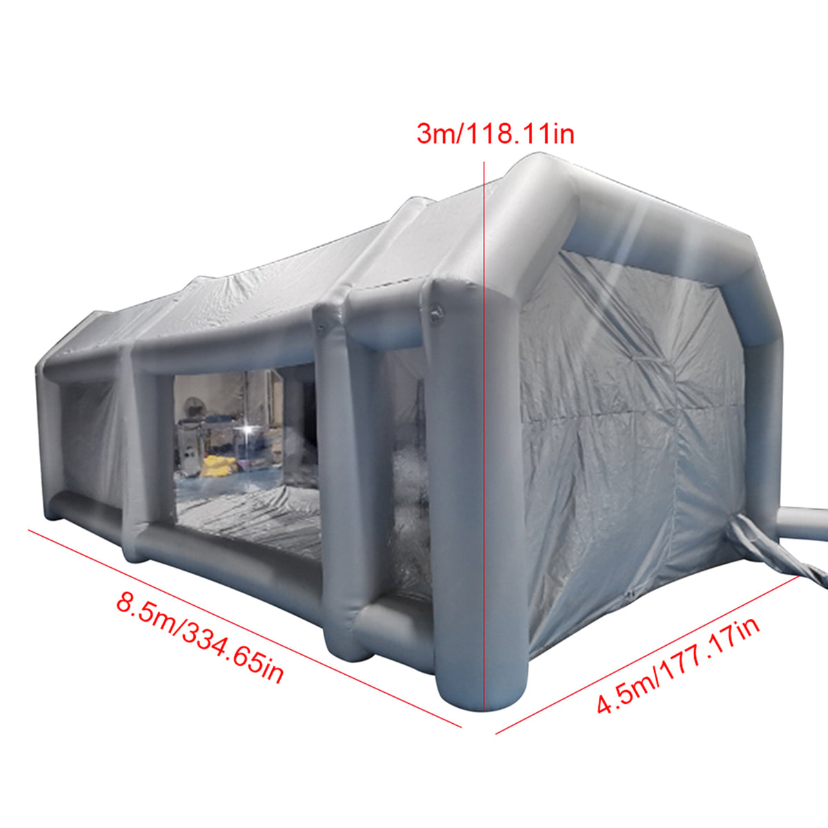 Portable Inflatable Spray Paint Booth Tent Car Workstation with Two Air Filter Nets 28 * 15 * 10Ft C441
