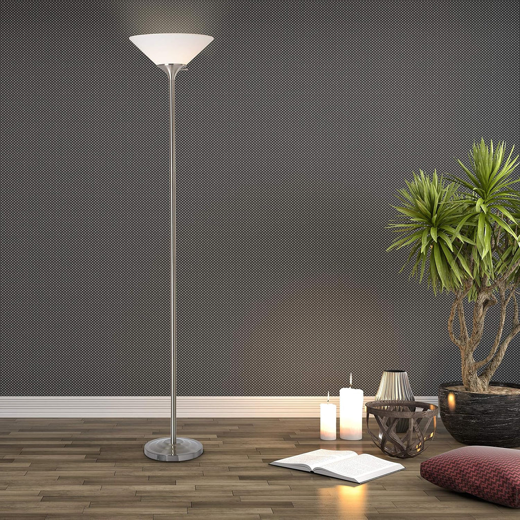 Brushed Steel Torchiere Lamp X54983