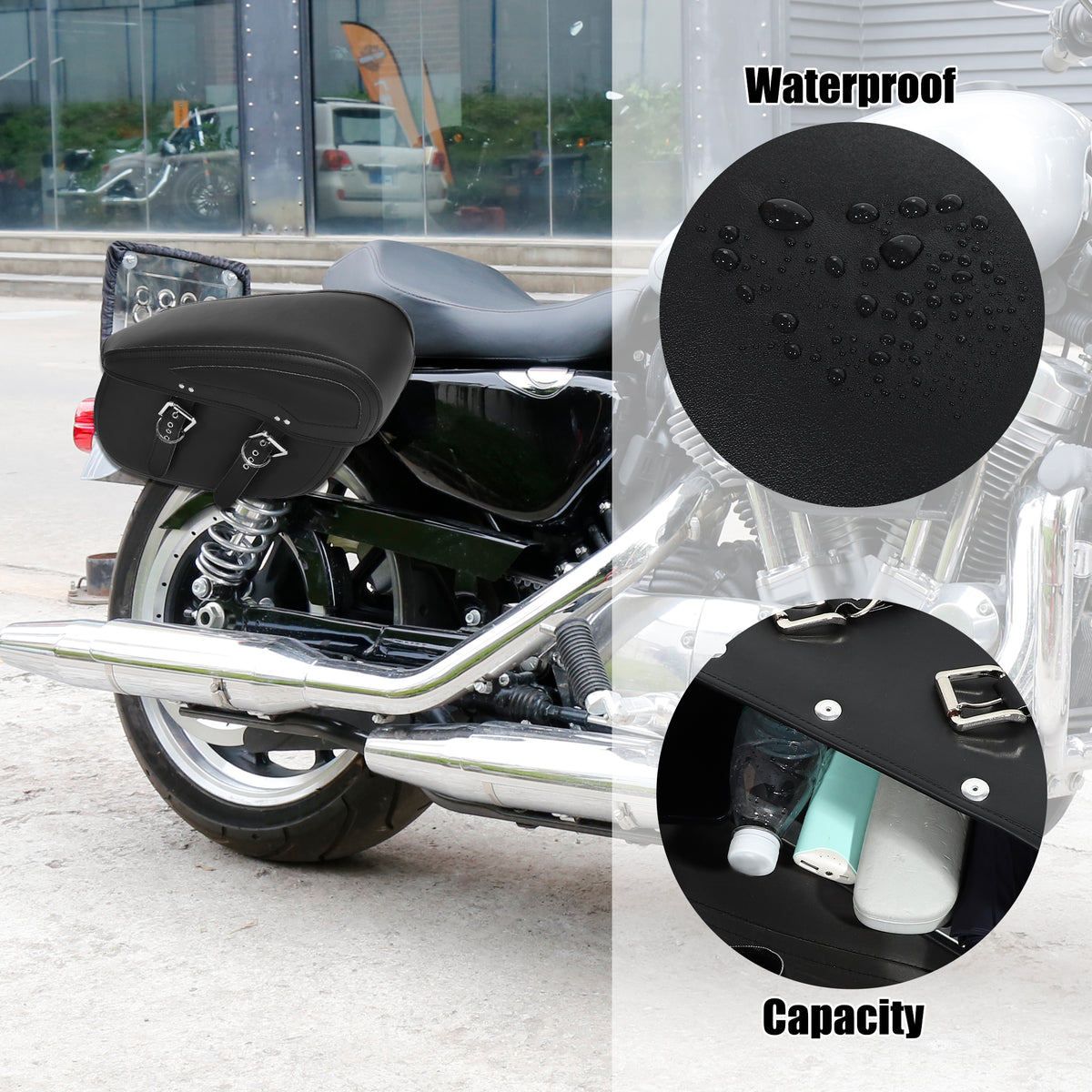 Black Motorbike Saddlebag Tool Bags T573