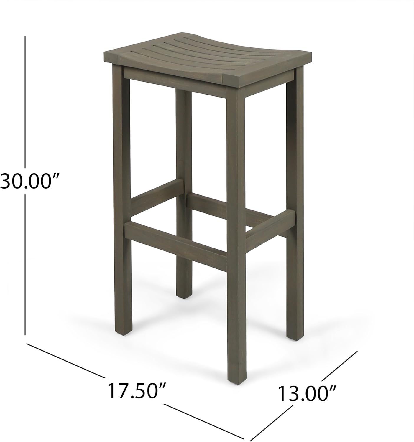 Grey Acacia Wood Barstools, 4-Pcs Set A5481