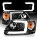 LED Tube Chrome Projector Headlights Set for Pickup Truck X97657