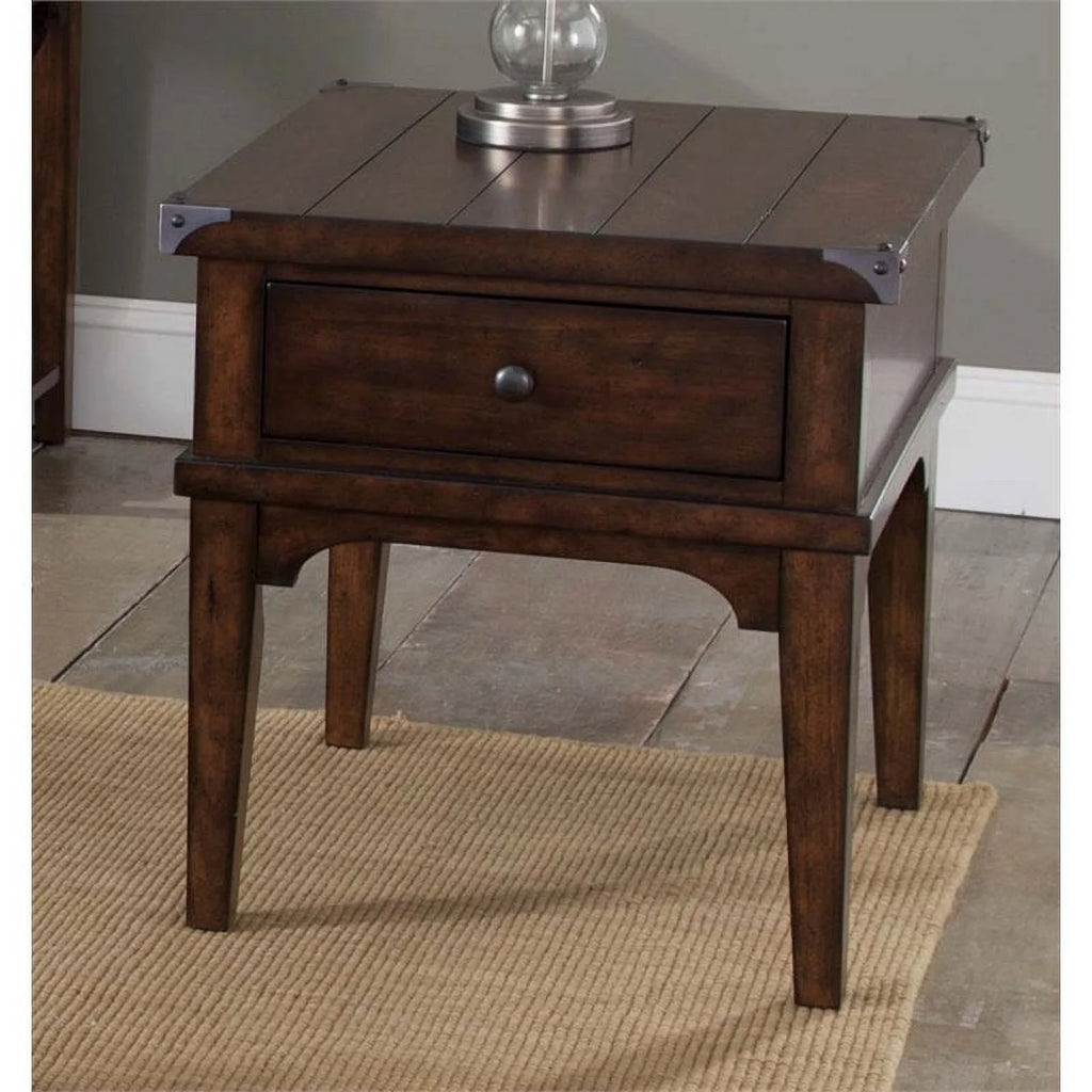 Medium Brown Wood End Table Y35602