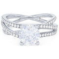 14K White Gold Solitaire Diamond Engagement Ring B750