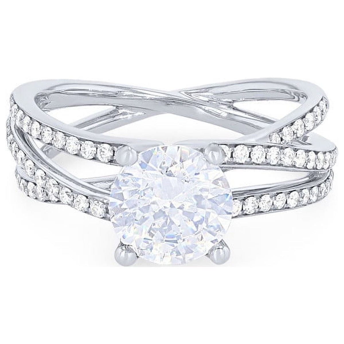 14K White Gold Solitaire Diamond Engagement Ring B750