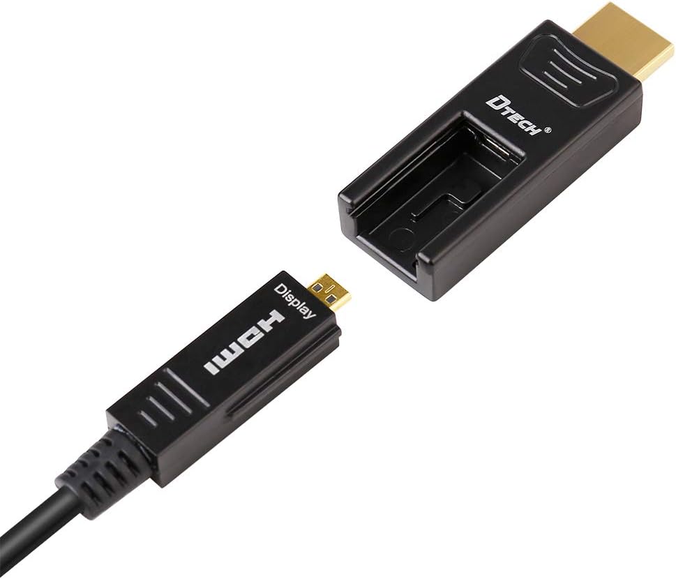 Fiber Optic HDMI Cable 200 Feet 4K 60Hz 18Gbps High Speed with Dual Connectors Micro HDMI and Standard HDMI Connector W379