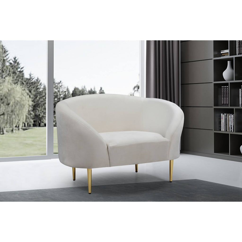 Cream Velvet Chair H593