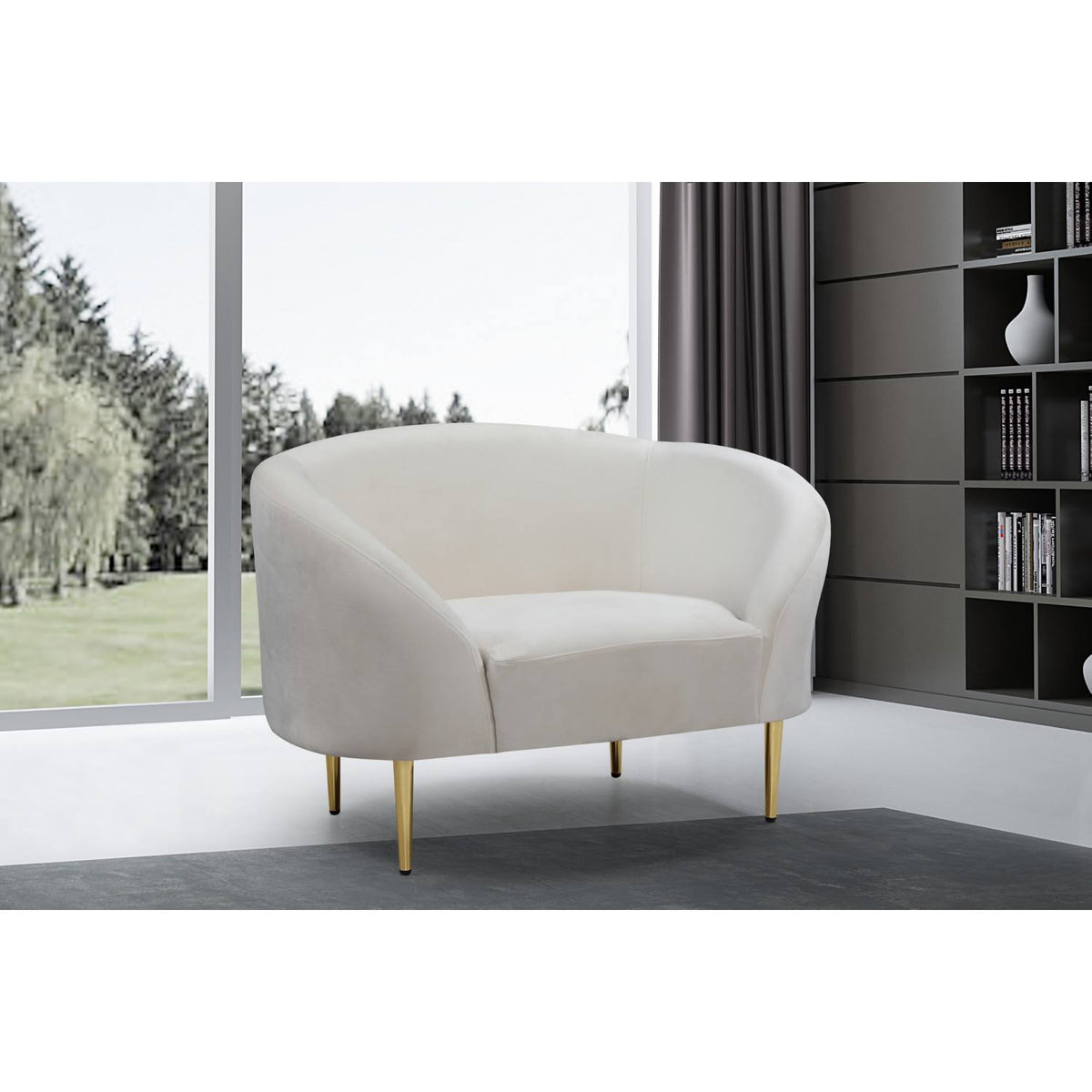 Cream Velvet Chair H593