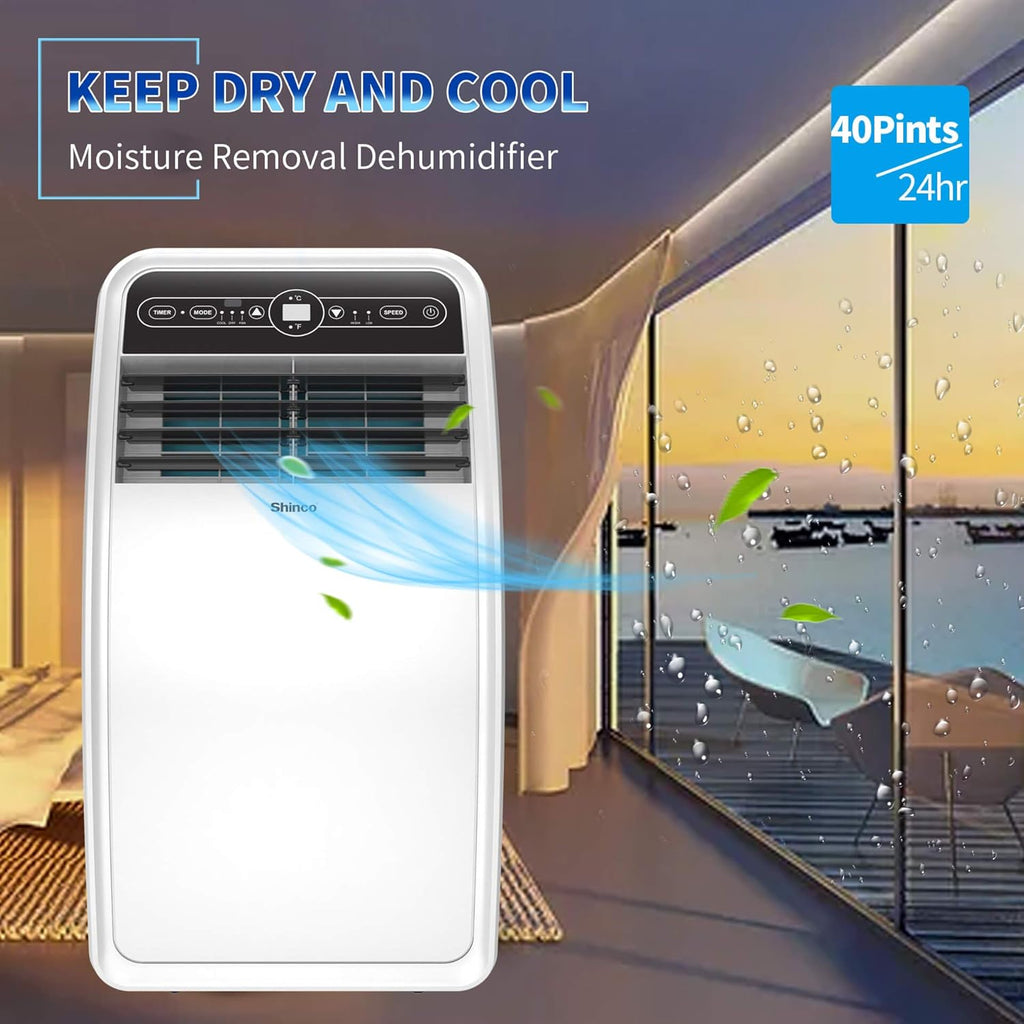 8,000 BTU Portable Air Conditioner with Dehumidifier, Remote Control J1703