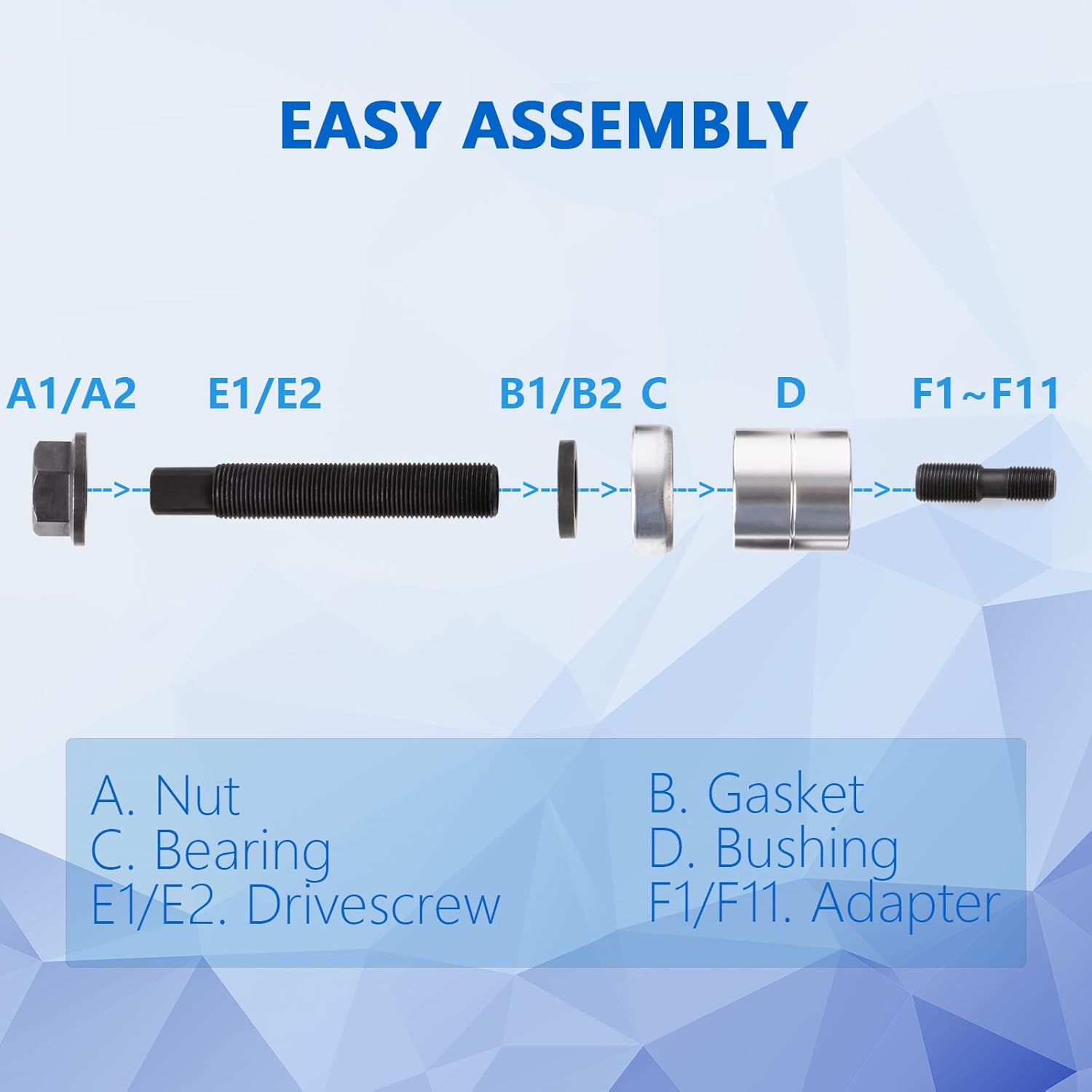 Harmonic Balance Installer Kit with 12 Threaded Adapters E47425