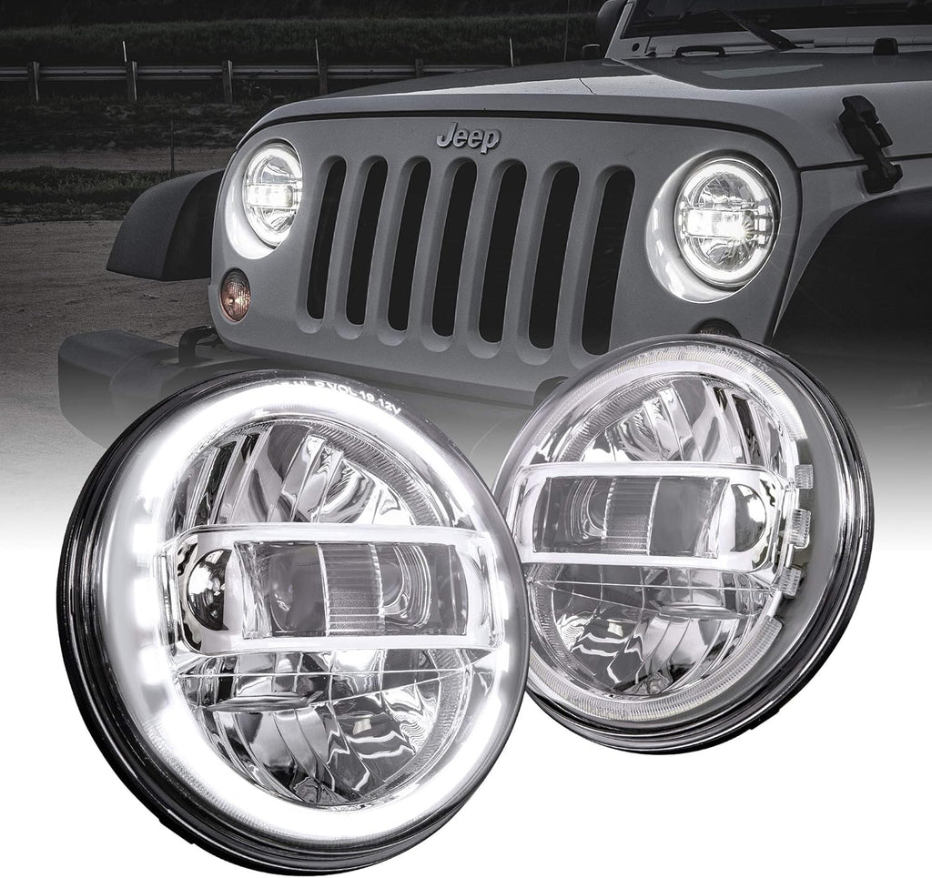 Black Round LED Headlights X514