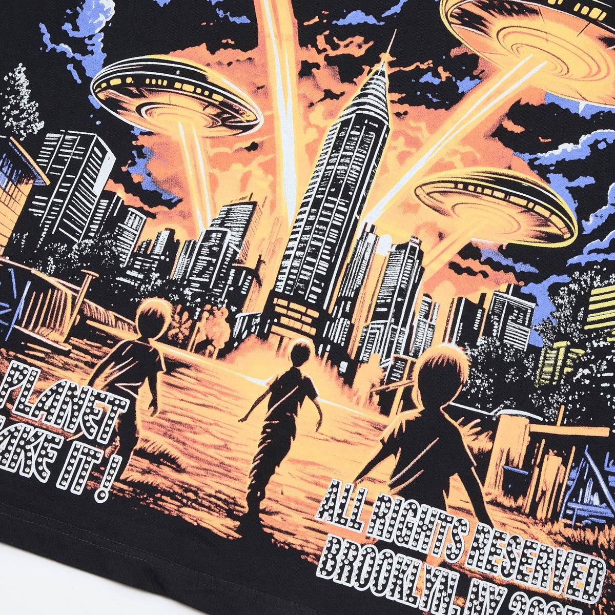 HARMONY UFO City Rhinestone Graphic T-Shirt