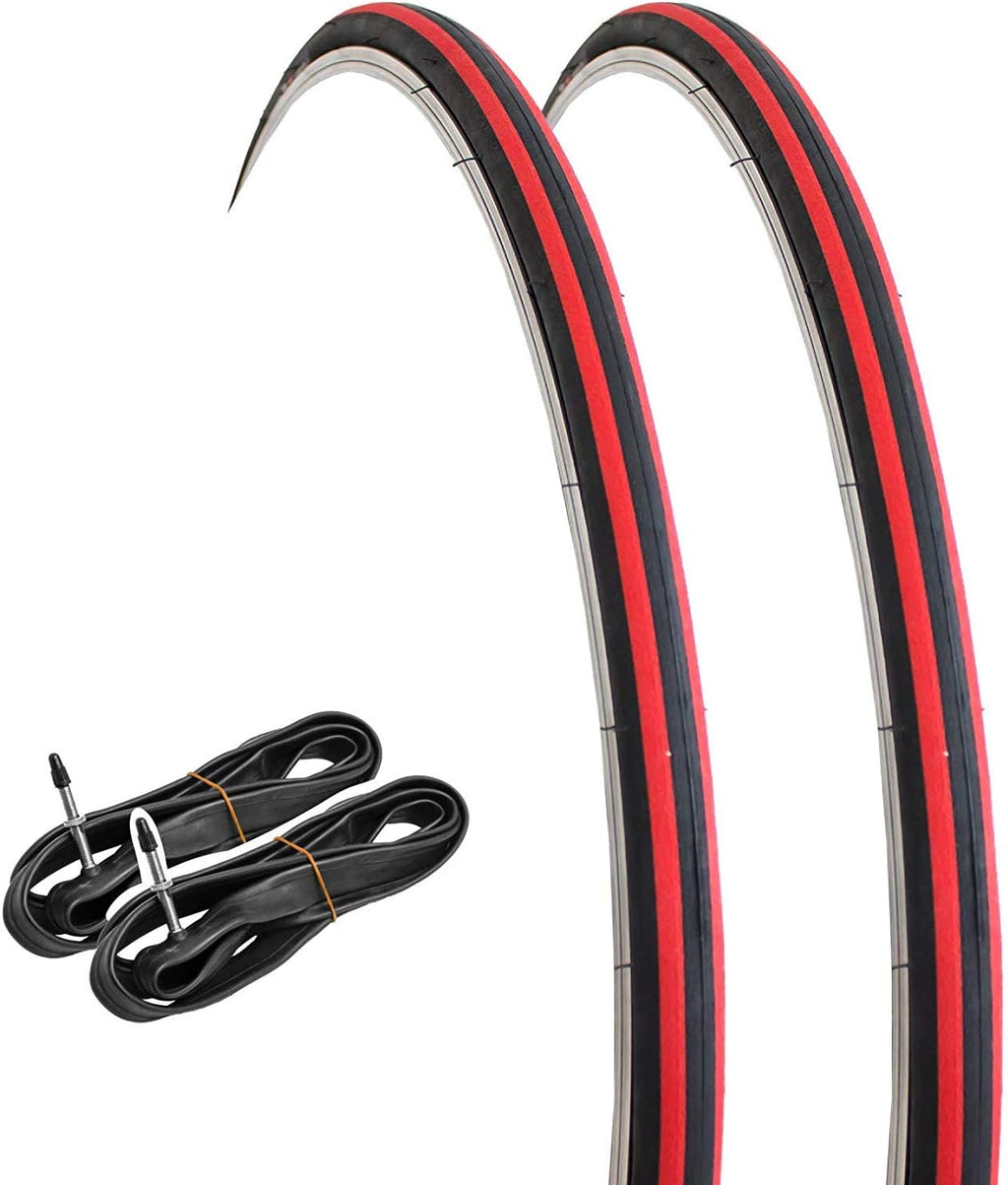 Road Bike Slick Tire 700×23C 2 Tires + 2 Tubes Set M4415