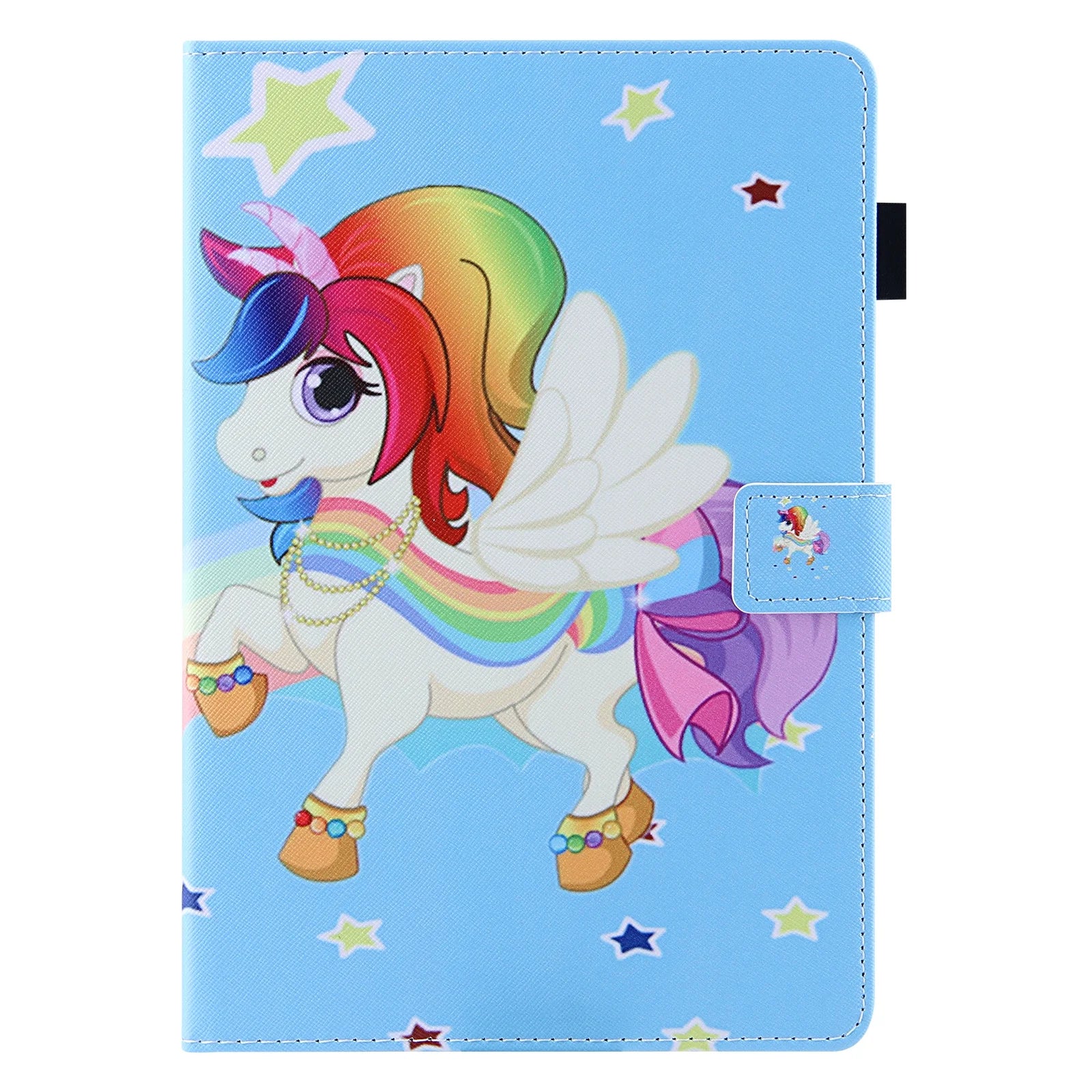 Blue Star Unicorn Slim PU Leather iPad 10.9 Inch Case with Stand Pencil Holder Card Pockets F8840