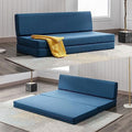 Twin Folding Sofa Bed with Memory Foam Mattress Linen Fabric B947532