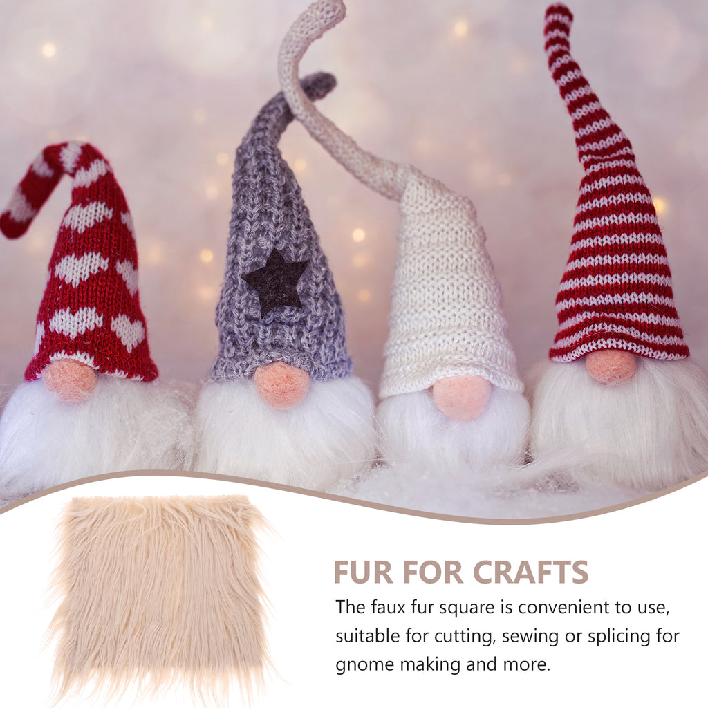 2 Sets Gnome Doll DIY Making Supplies with Faux Fur Fabric and Wooden Balls D8738