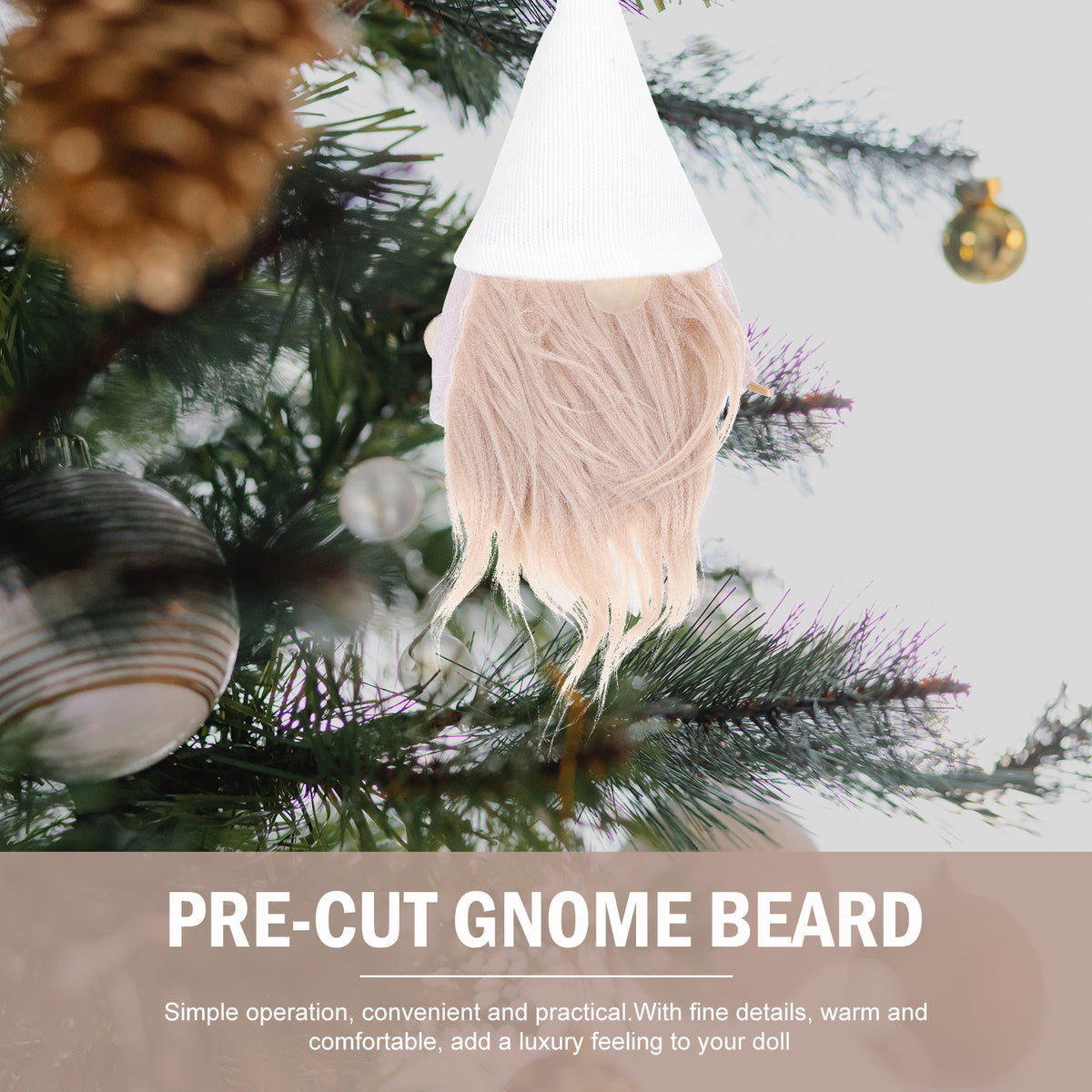 2 Sets Gnome Doll DIY Making Supplies with Faux Fur Fabric and Wooden Balls D8738