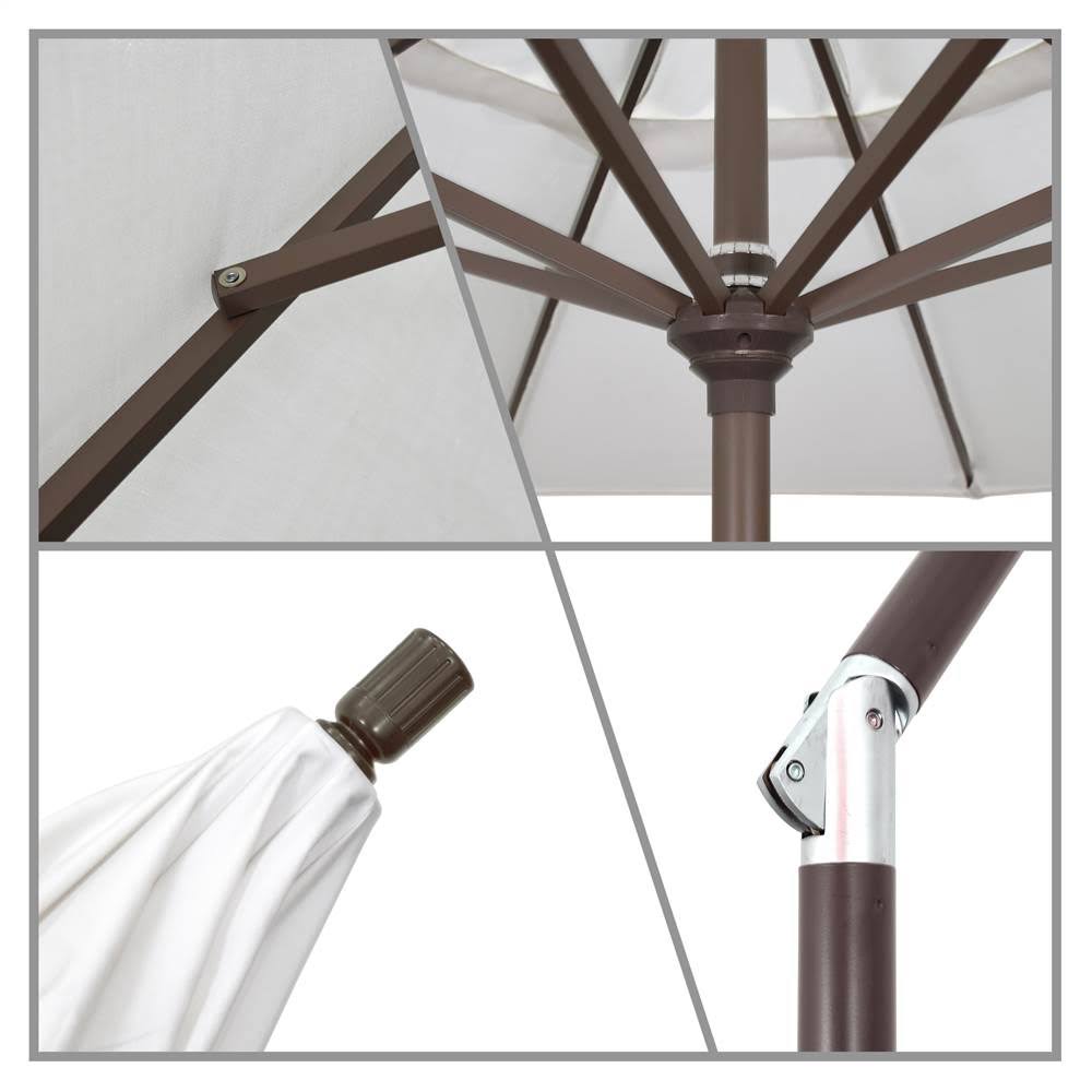 Bronze Aluminum Pole Patio Umbrella with Push Button Tilt Crank Lift S3257