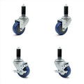 3x22 Blue Polyurethane Caster with Expanding Stem A504061