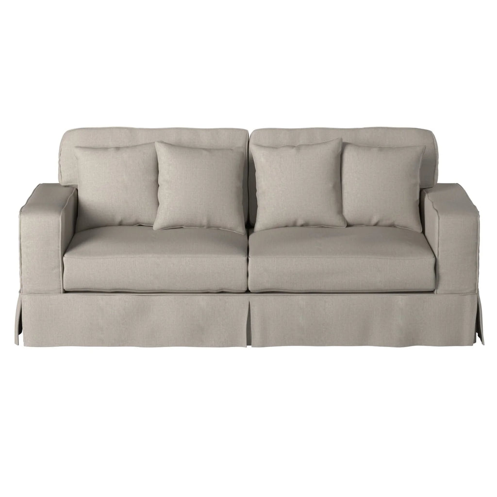 Light Gray Fabric Slipcovered Sofa V501