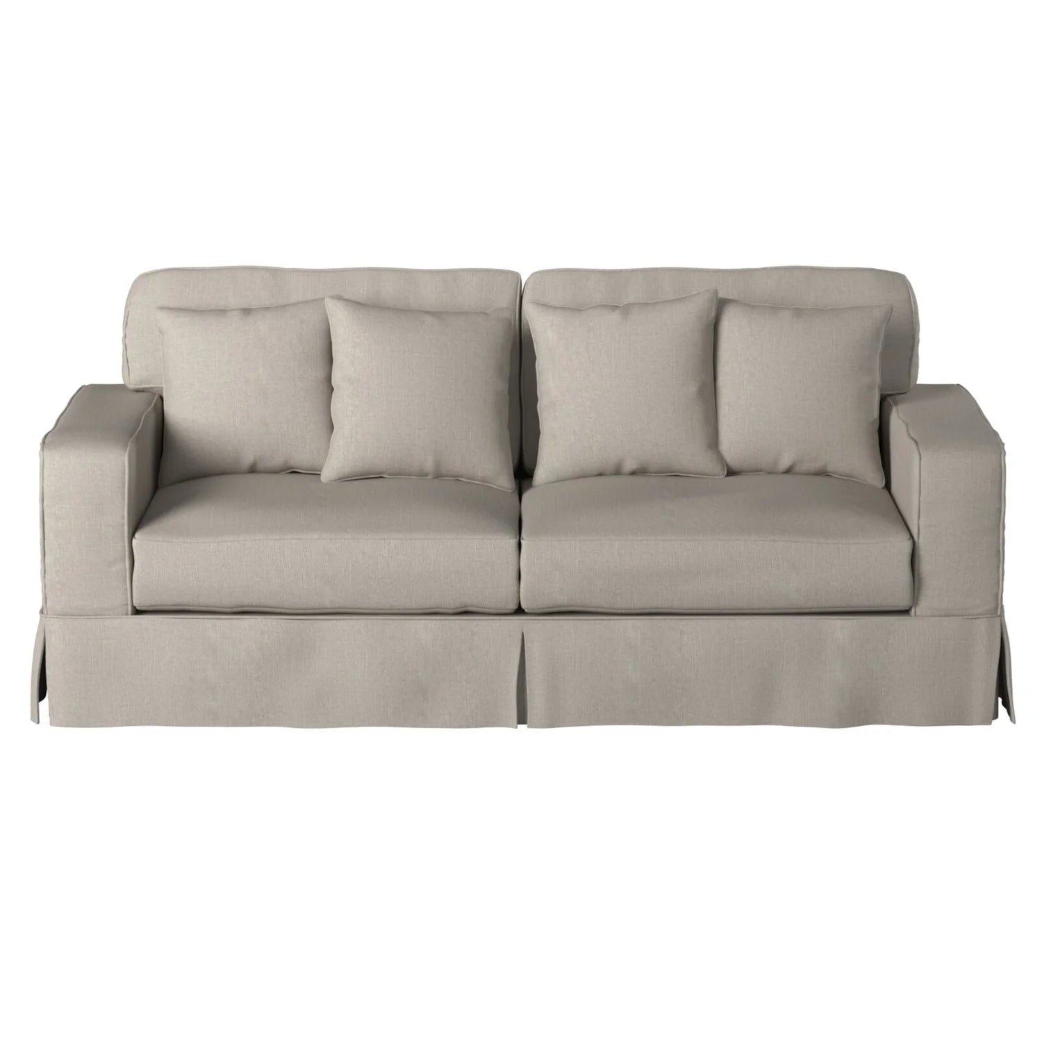 Light Gray Fabric Slipcovered Sofa V501