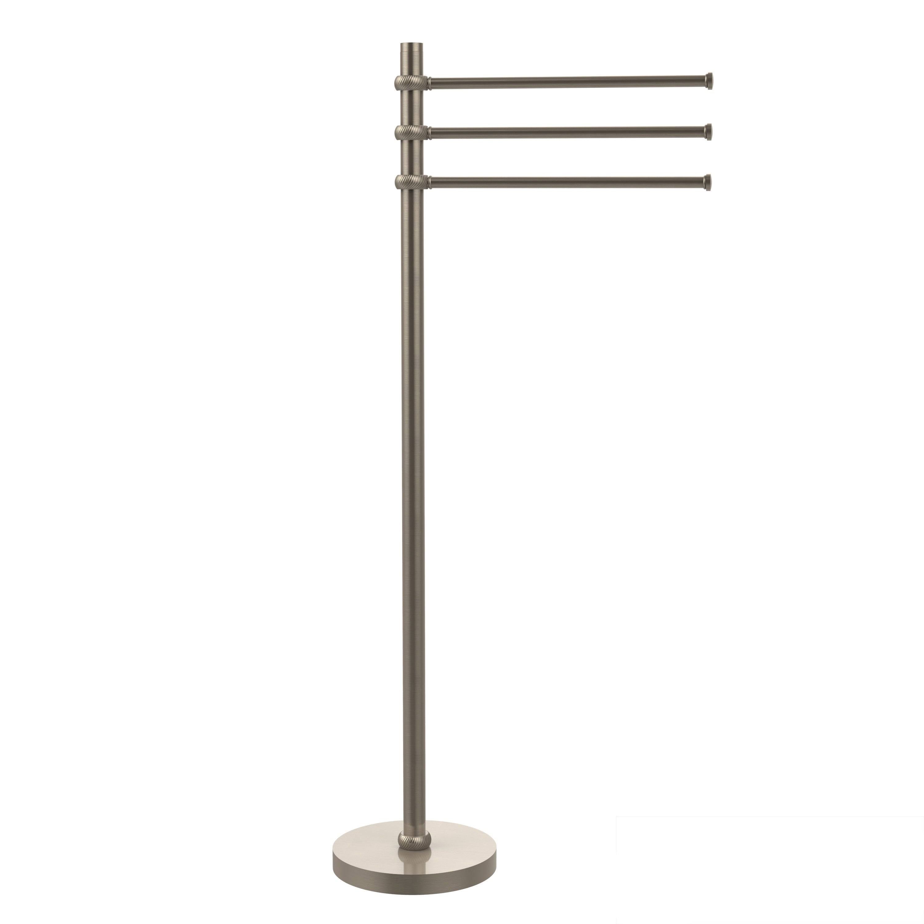 Antique Brass Towel Stand with 3 Pivoting 12-in Arms V96868