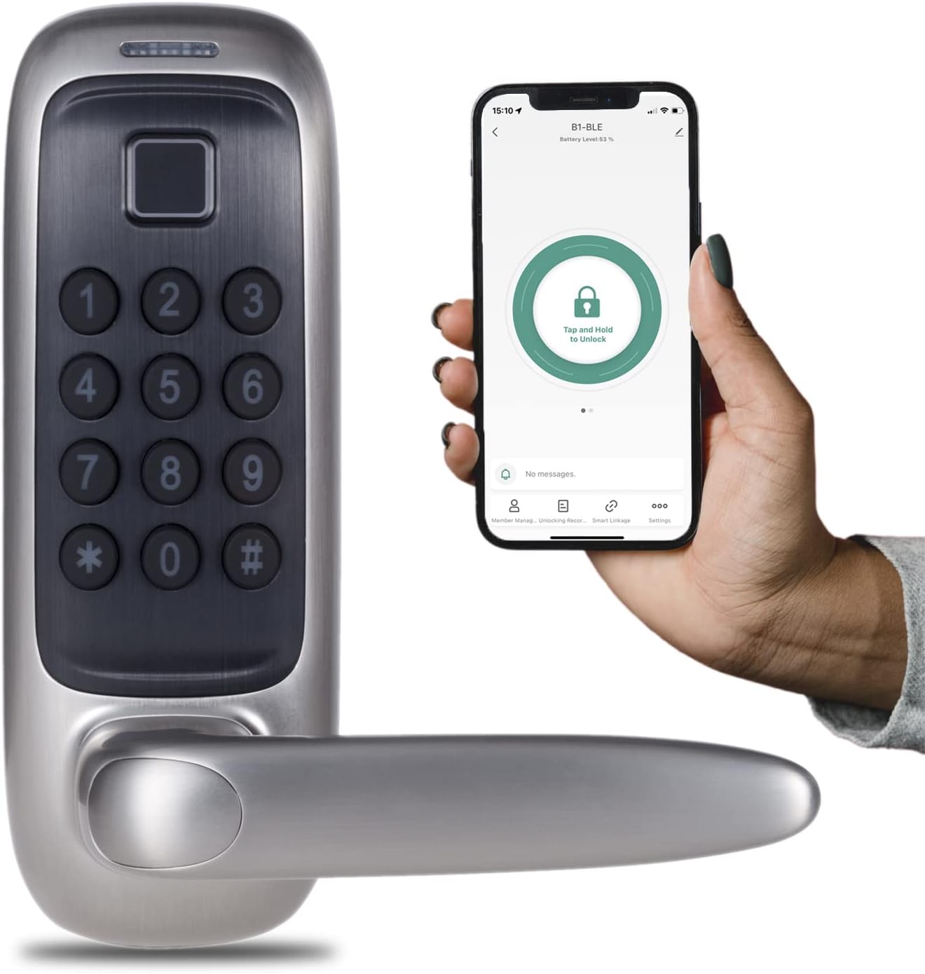 Bronze Biometric Smart Door Lock with Handle Z2432