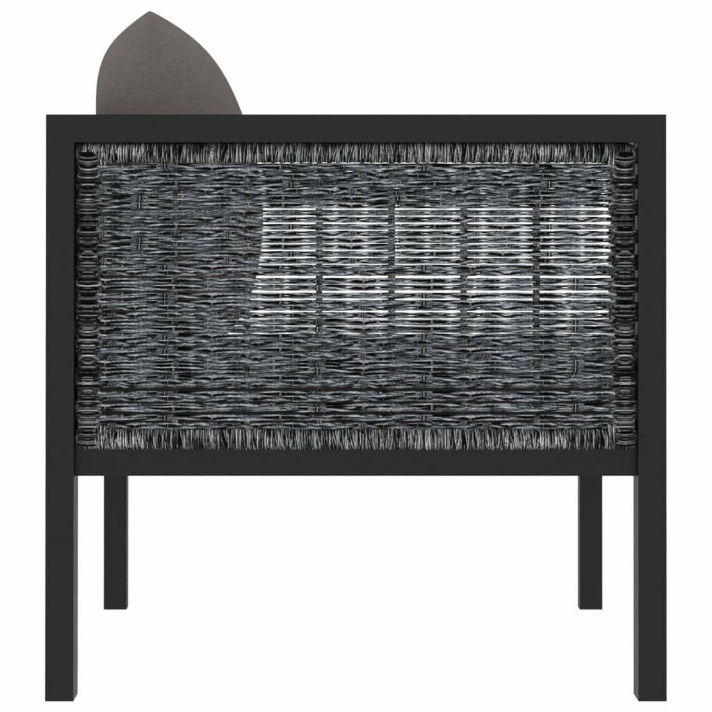 Sectional Corner Sofa with Right Armrest Poly Rattan Anthracite Patio Lounge Sofa O889