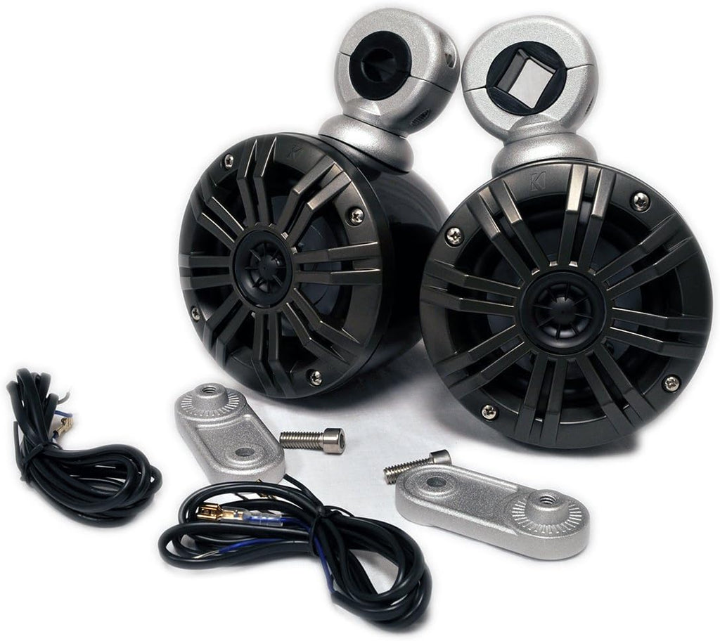Black Mini Wake Tower Marine Enclosures Loaded 4" KM Speakers (2 ohm) U636615