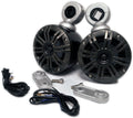 Black Mini Wake Tower Marine Enclosures Loaded 4" KM Speakers (2 ohm) U636615