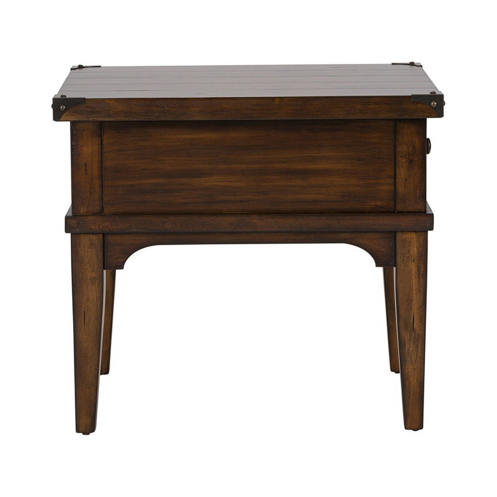 Medium Brown Wood End Table Y35602