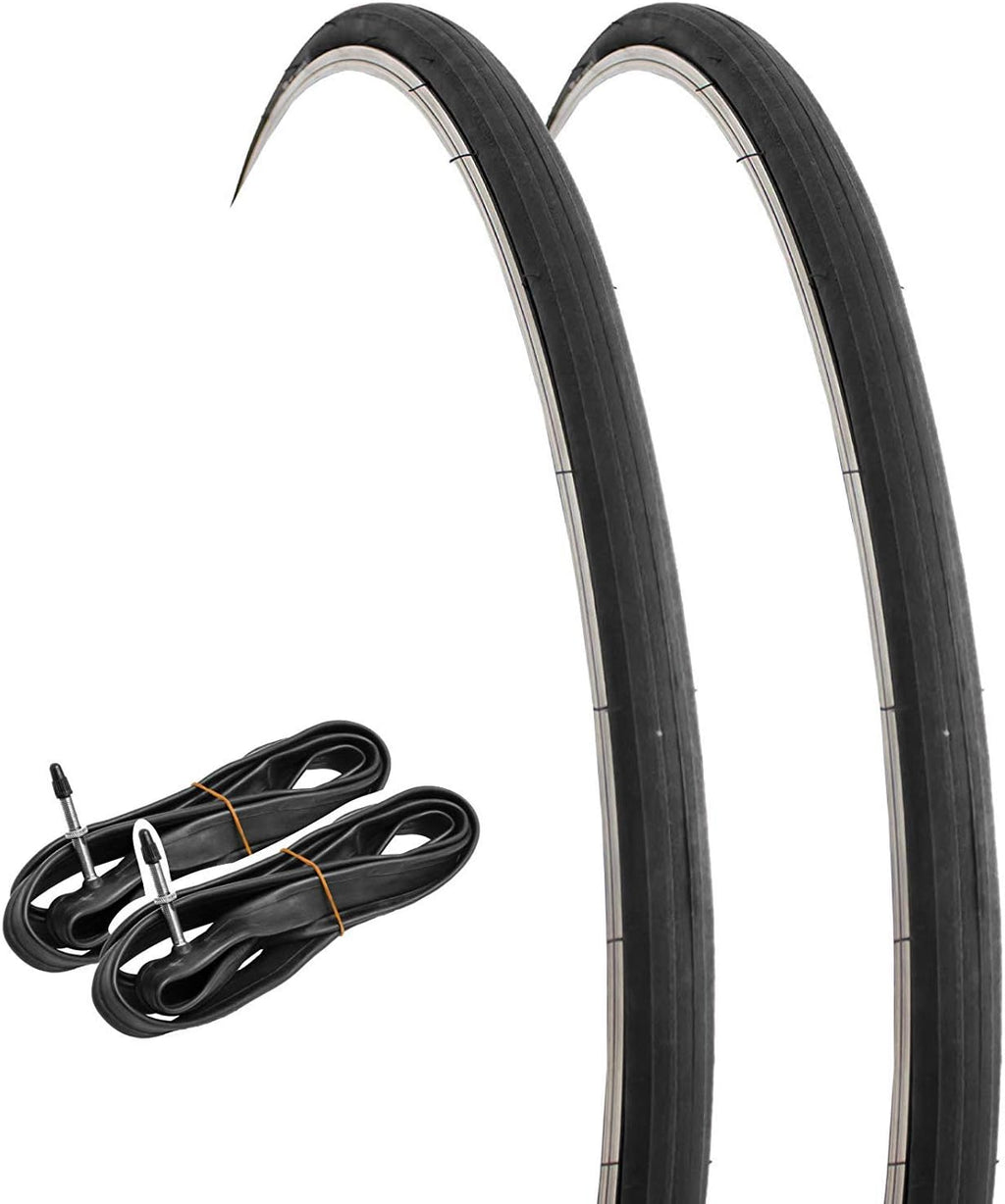Road Bike Slick Tire 700×23C 2 Tires + 2 Tubes Set M4415