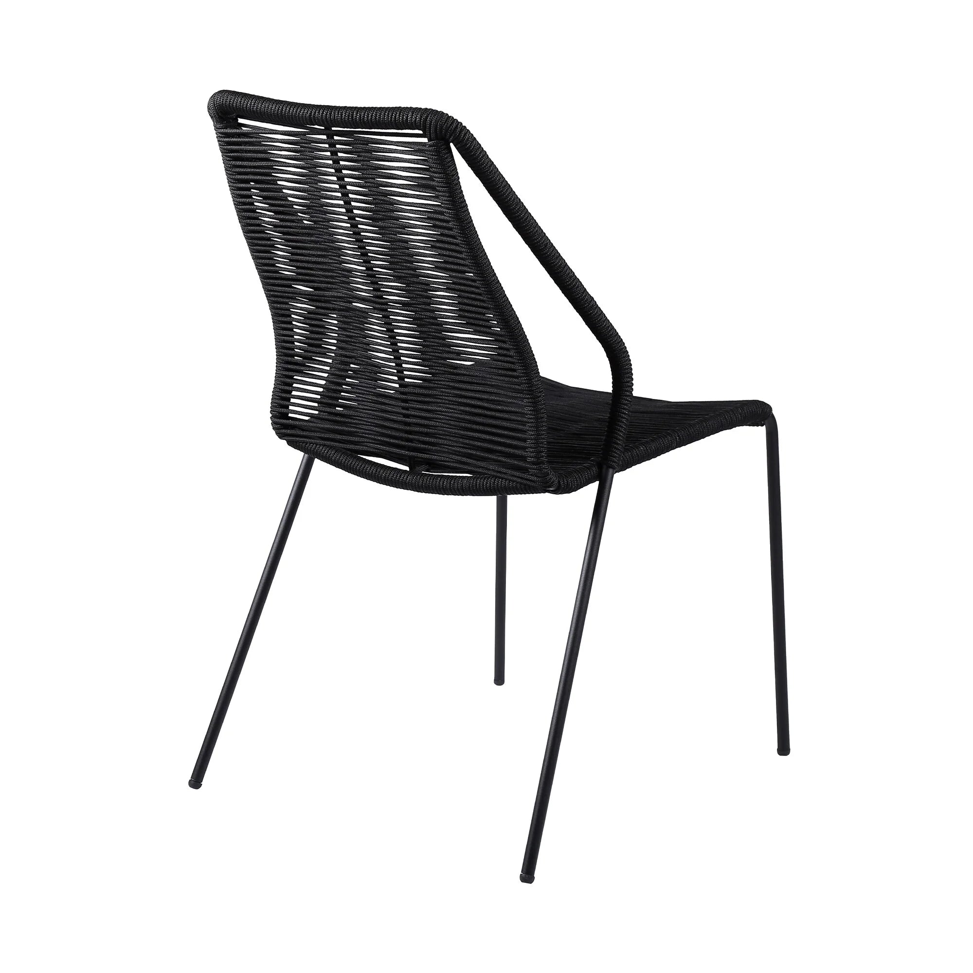 Black Stackable Outdoor Dining Chair Set of 2 G43190