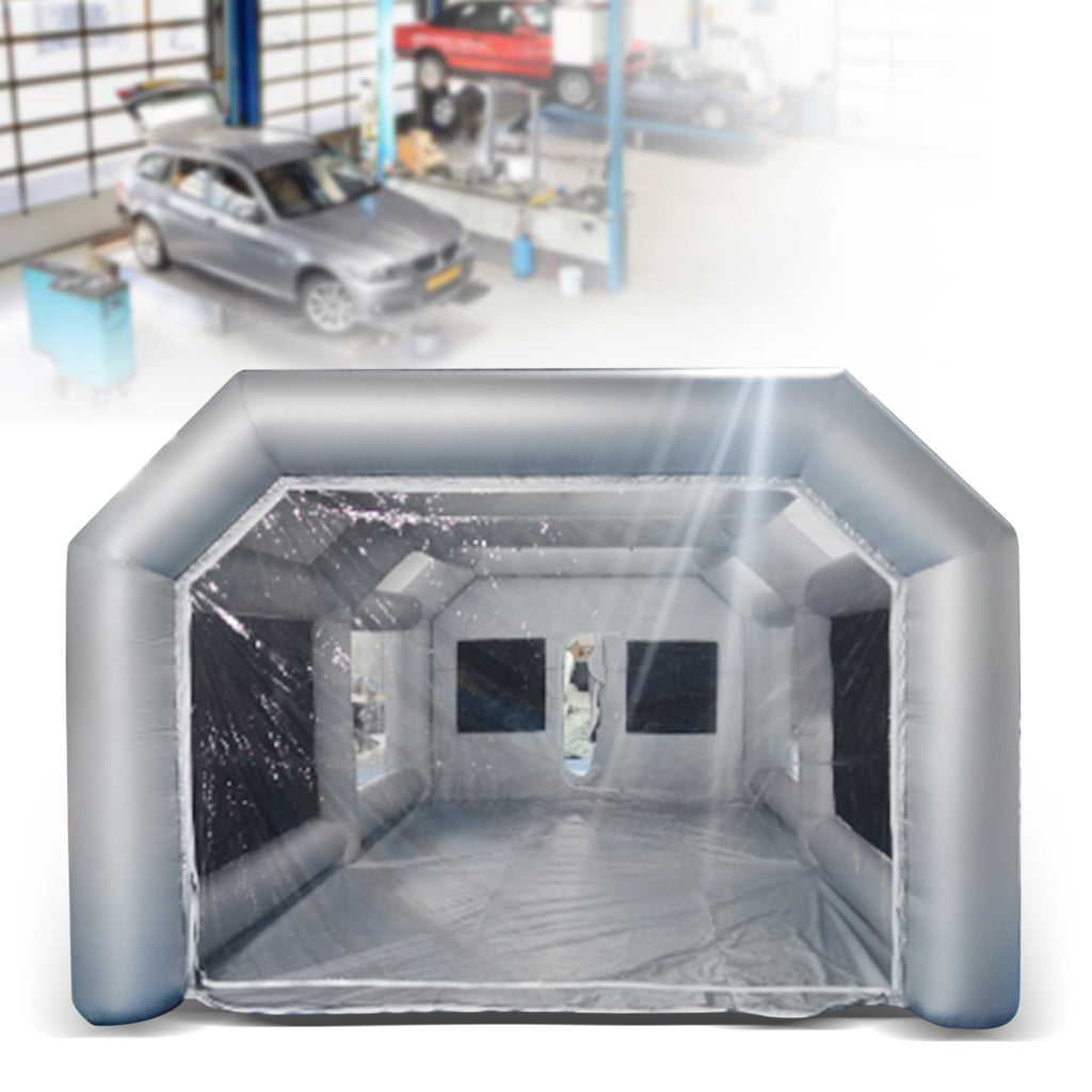 Portable Inflatable Spray Paint Booth Tent Car Workstation with Two Air Filter Nets 28 * 15 * 10Ft C441