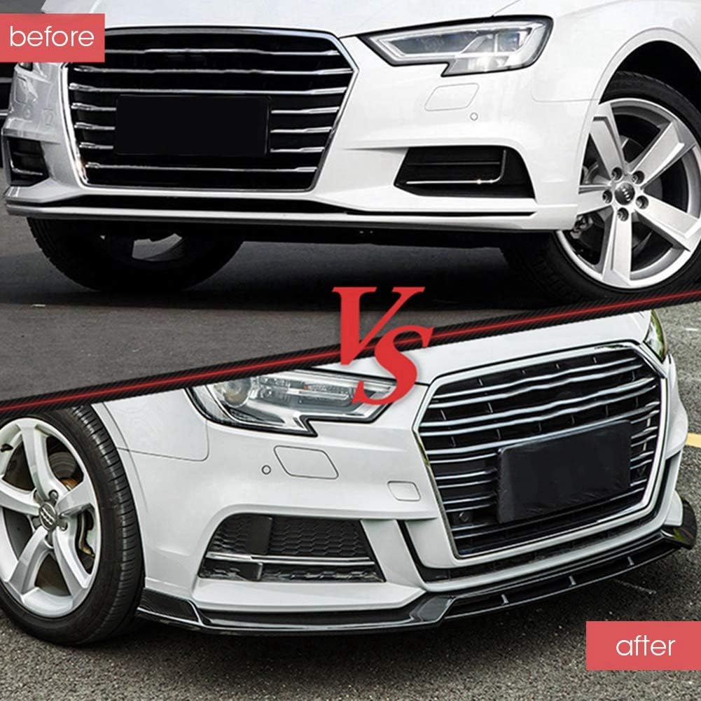 Carbon Fiber Front Bumper Lip Spoiler Body Kit for Audi A3 S-Line 8V 2017 2018 Y5033