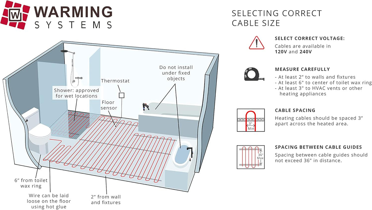 Electric Radiant Floor Heat Heating System with Thermostat A6920