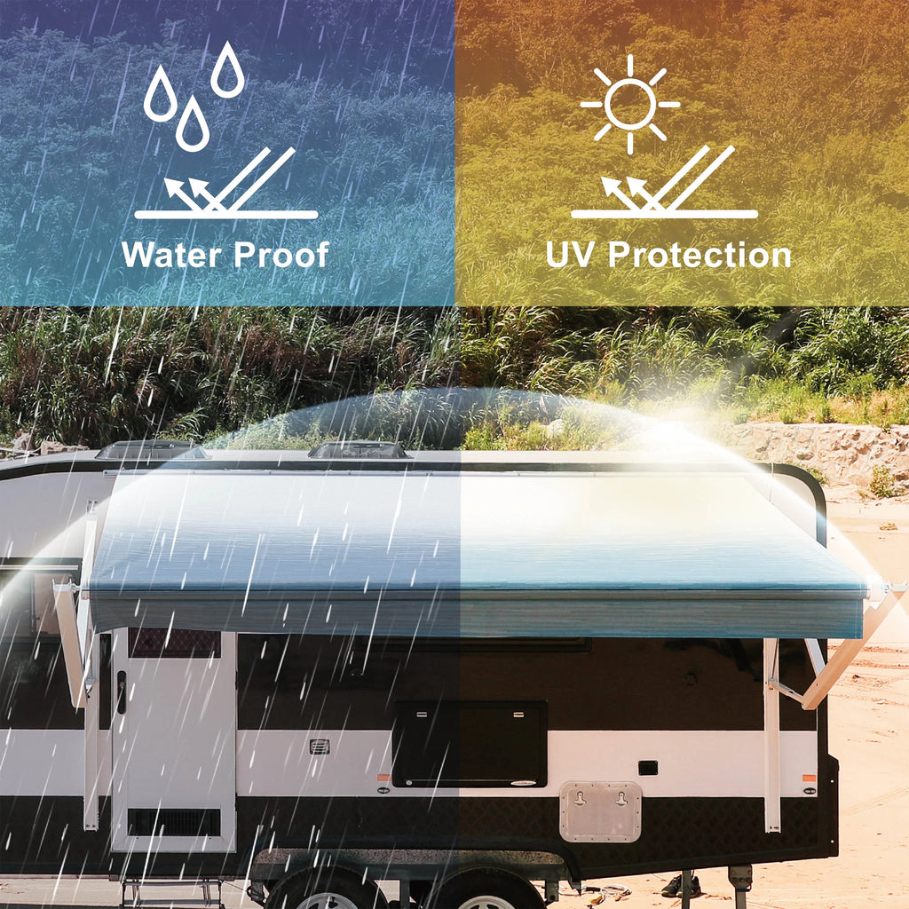 Grey Motorized Retractable RV Awning 20X8 ft V187373