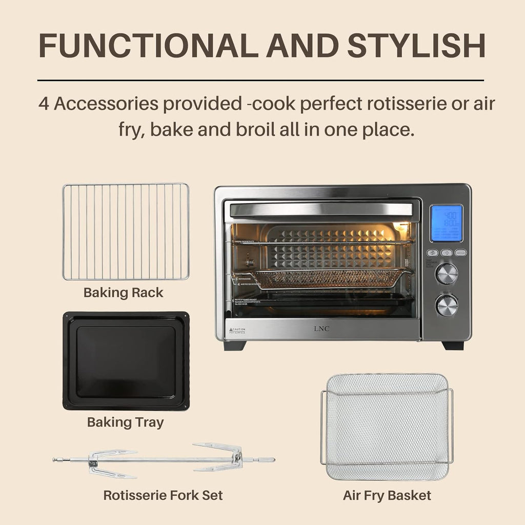 34QT 1750W Air Fryer Toaster Oven with 12 Cooking Functions M22868