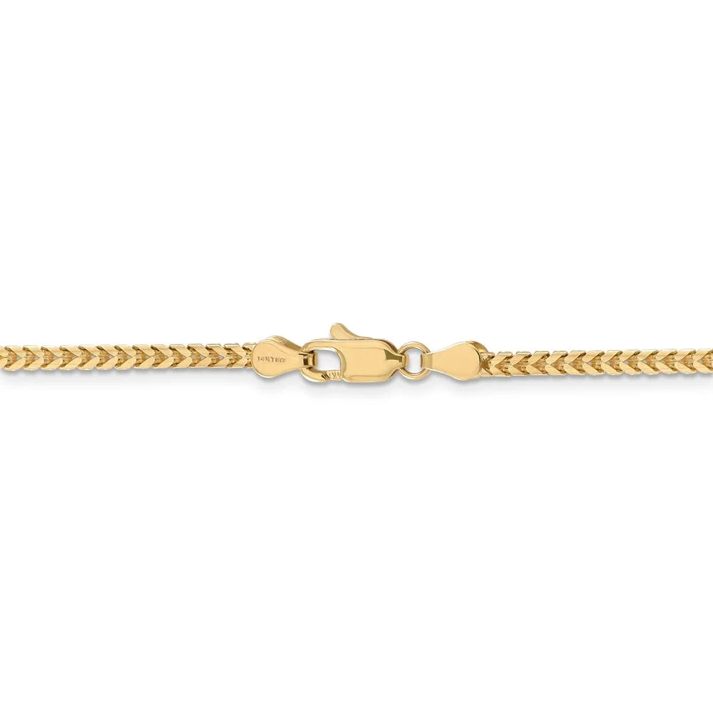 14kt Yellow Gold 2.5mm Franco Chain 20 inch Lobster Clasp R710
