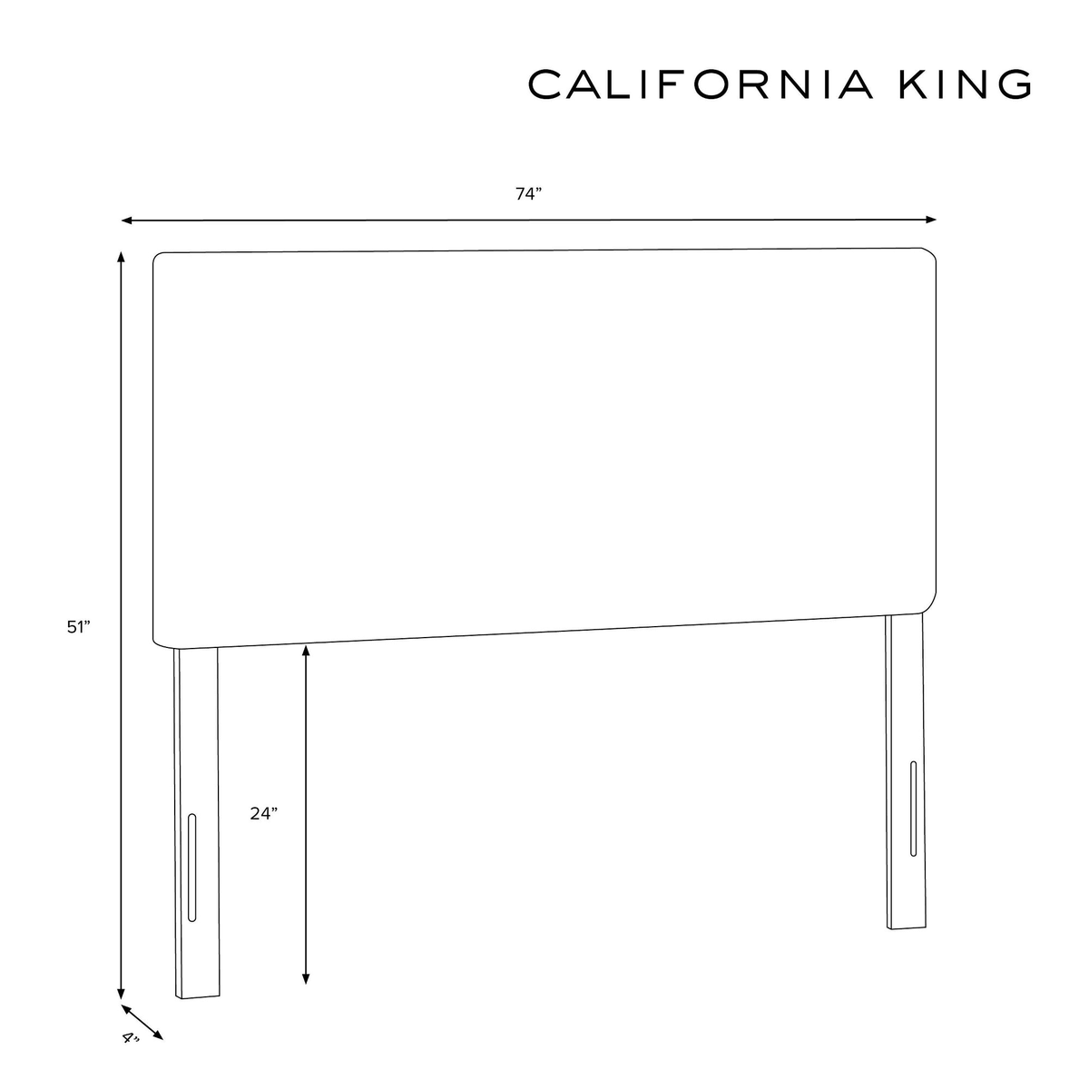 Navy Velvet California King Headboard F54711