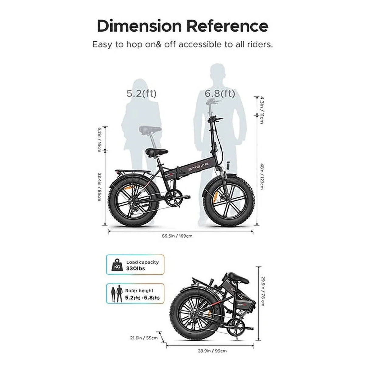 Black Folding Electric Bike E2529